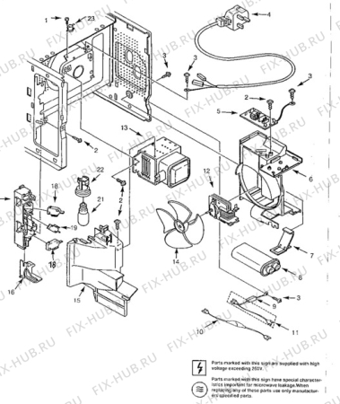 Взрыв-схема микроволновой печи Electrolux EME2381 - Схема узла Electrical equipment