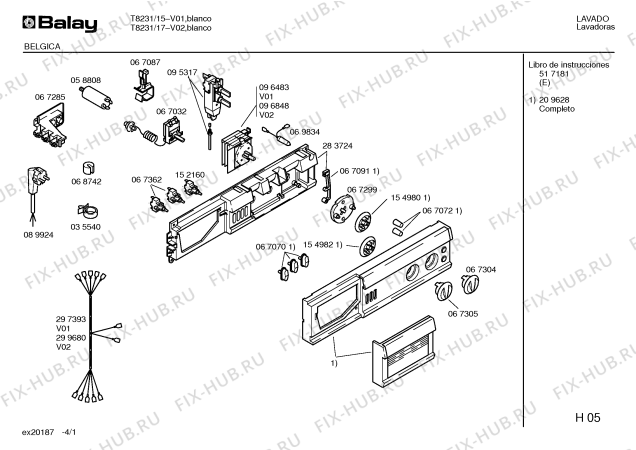 Схема №1 T8231 с изображением Кабель для стиралки Bosch 00297393
