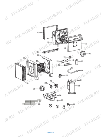 Взрыв-схема кондиционера Ariagel PAC AG100 110/60V-Hz - Схема узла 2