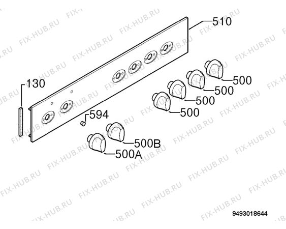 Взрыв-схема плиты (духовки) Electrolux EON5700W - Схема узла Command panel 037