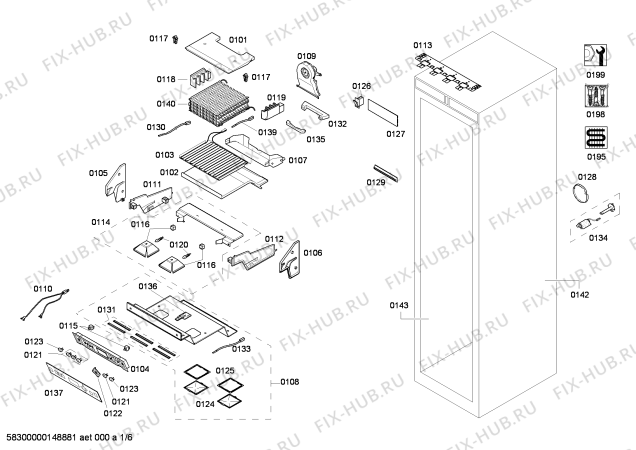 Схема №1 T24ID80NLP с изображением Силовой модуль для холодильной камеры Bosch 00668374