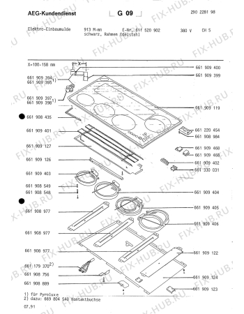 Схема №1 913 M -MN / CH с изображением Конфорка для электропечи Aeg 8996619094056