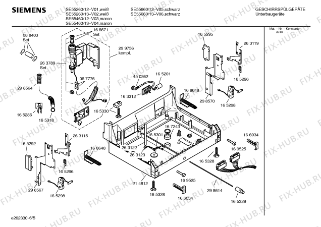 Схема №2 SE55660 с изображением Инструкция по эксплуатации для электропосудомоечной машины Siemens 00521235