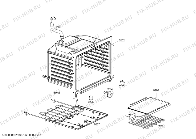 Схема №3 HES236C с изображением Кабель для плиты (духовки) Bosch 00491565