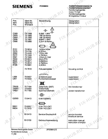 Схема №4 FC936H4 с изображением Инструкция по эксплуатации для жк-телевизора Siemens 00530730