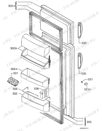 Взрыв-схема холодильника Aeg S3253DT7 - Схема узла Door 003