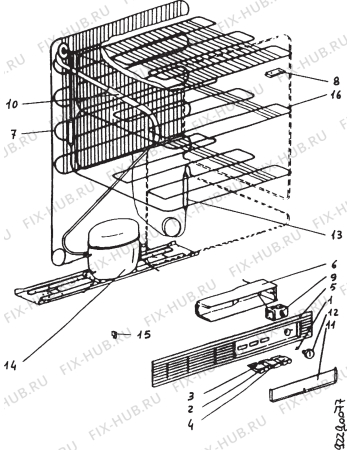 Взрыв-схема холодильника Zanussi ZCV120 - Схема узла Section 2