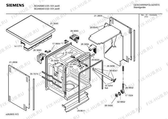 Взрыв-схема посудомоечной машины Siemens SE24268EU - Схема узла 03