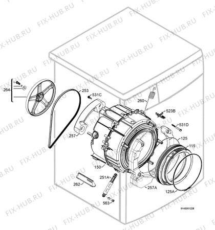 Взрыв-схема стиральной машины Zanker WTF8480.6 - Схема узла Functional parts 267