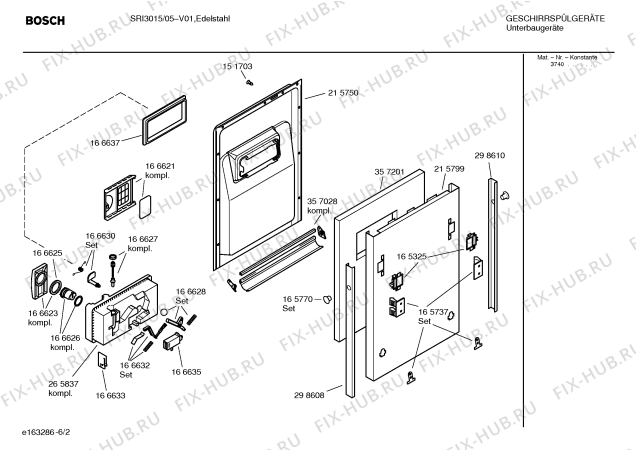 Взрыв-схема посудомоечной машины Bosch SRI3015 - Схема узла 02