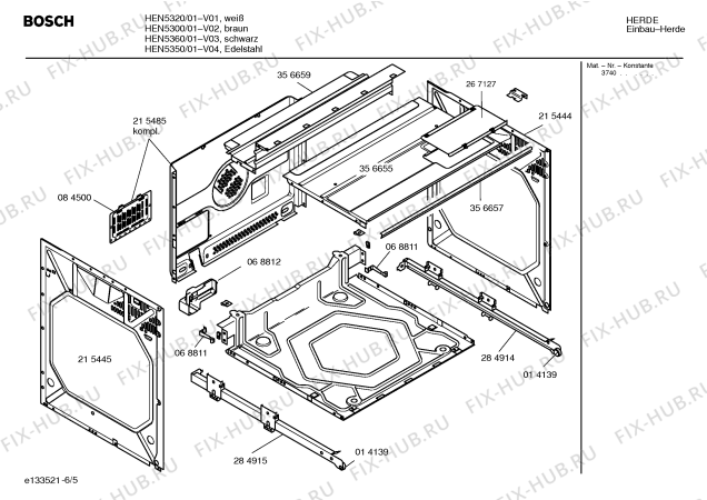 Схема №1 HB28024 с изображением Переключатель для электропечи Bosch 00174444