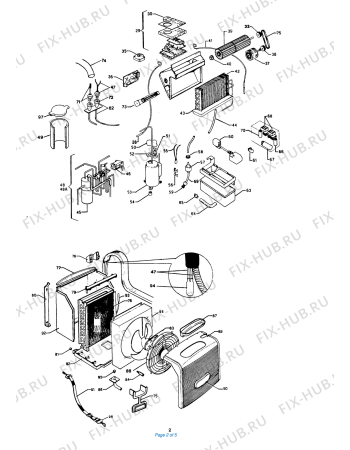 Взрыв-схема кондиционера DELONGHI PAC GSR/HPE PRODUCTION 95 - Схема узла 2