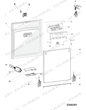 Схема №1 WUC 3B16 с изображением Холдер для посудомойки Whirlpool 488000386606