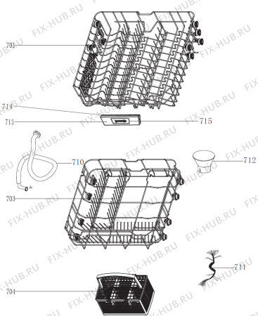 Взрыв-схема посудомоечной машины Gorenje GS62214W-1 (430062, GORENJE#7) - Схема узла 07