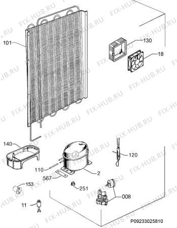 Взрыв-схема холодильника Aeg Electrolux SKZ71840F0 - Схема узла Cooling system 017