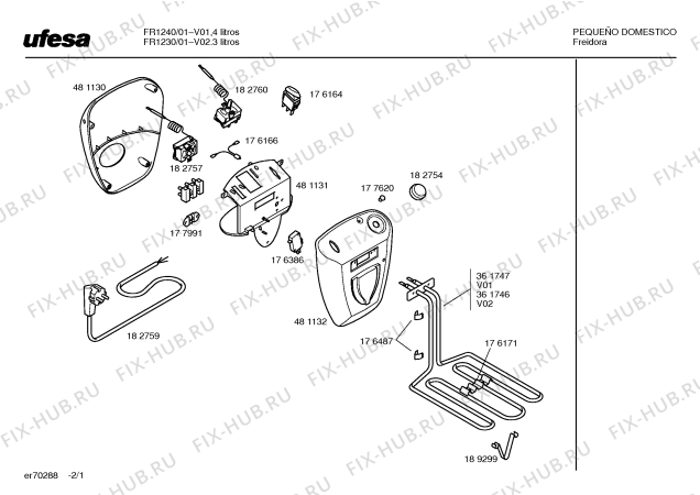 Схема №1 FR1230 PROFESSIONAL с изображением Ручка для электрофритюрницы Bosch 00182761
