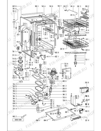 Схема №1 ADG 952 NBM с изображением Обшивка для посудомоечной машины Whirlpool 481245370282