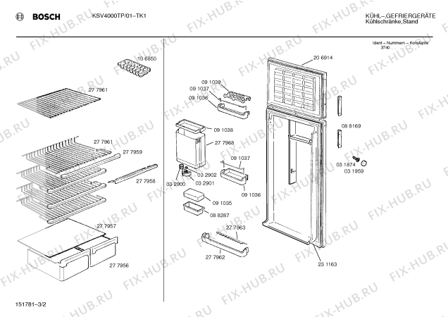 Схема №2 KSV4000TP с изображением Защитный выключатель мотора для холодильной камеры Bosch 00065361