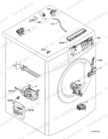 Взрыв-схема стиральной машины Electrolux EWF14580W CHILD LOCK - Схема узла Electrical equipment 268