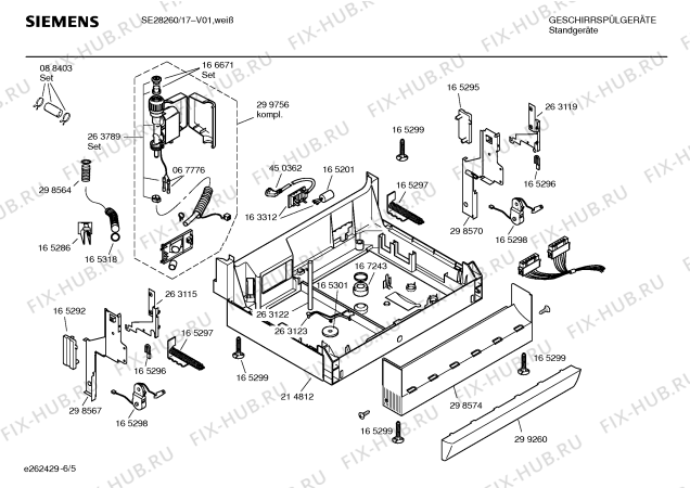 Взрыв-схема посудомоечной машины Siemens SE28260 - Схема узла 05