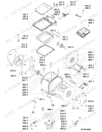 Схема №1 AWTL 1271 с изображением Обшивка для стиральной машины Whirlpool 481010663516