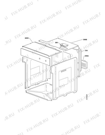 Взрыв-схема плиты (духовки) Aeg Electrolux EH A-W - Схема узла Outer Casing