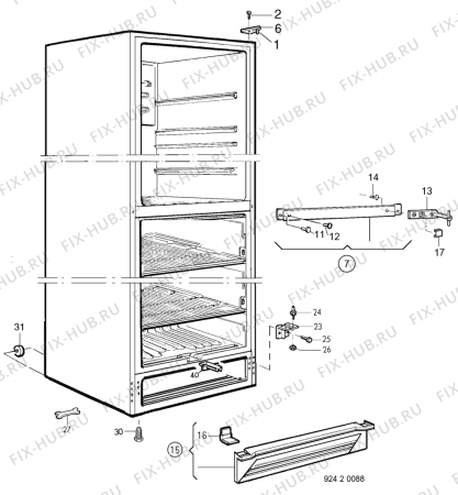 Взрыв-схема холодильника Atlas KF295-4 - Схема узла C10 Cabinet