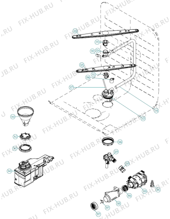 Взрыв-схема посудомоечной машины Gorenje STR606 XL   -White FS Soft (900001428, DW70.5) - Схема узла 03