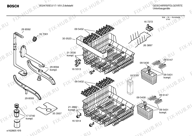 Взрыв-схема посудомоечной машины Bosch SGI4705EU - Схема узла 06