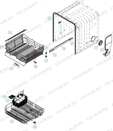 Взрыв-схема посудомоечной машины Gorenje D5220 XXL FI US   -Titanium FI (900001408, DW70.3) - Схема узла 02