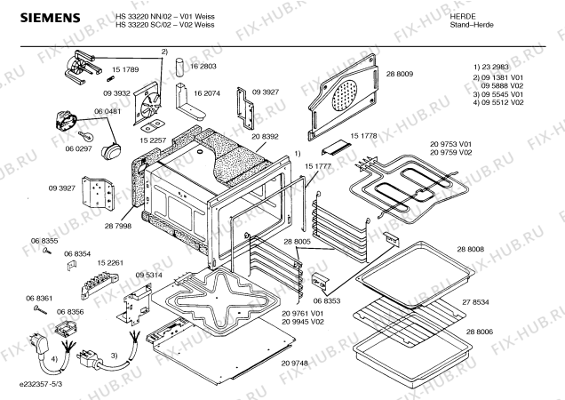 Схема №2 HS33220DK с изображением Инструкция по эксплуатации для электропечи Siemens 00517714