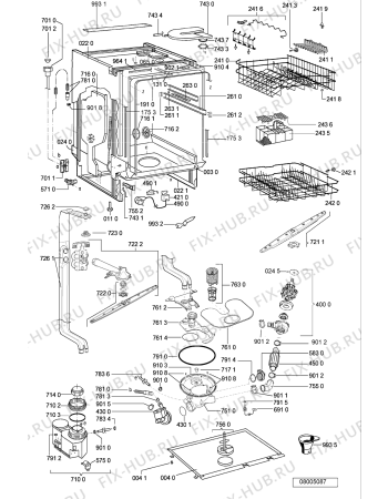 Схема №1 GSI 4411/1 WH с изображением Корзина для электропосудомоечной машины Whirlpool 481231038945