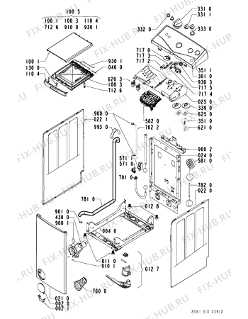 Схема №1 AWT 5108/1 с изображением Обшивка для стиральной машины Whirlpool 481245212077