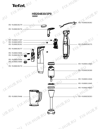 Схема №2 HB204830/3P0 с изображением Моторчик для электромиксера Tefal FS-9100028280