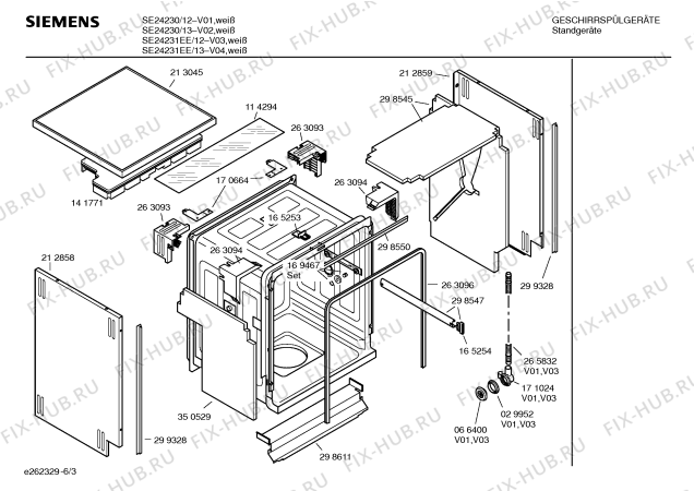 Схема №2 SE24230 с изображением Инструкция по эксплуатации для посудомоечной машины Siemens 00521631
