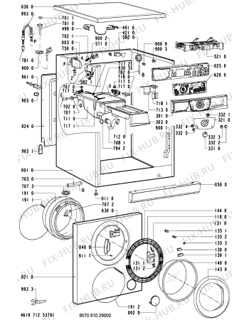 Схема №1 AWM 8103-F с изображением Декоративная панель для стиралки Whirlpool 481245210354