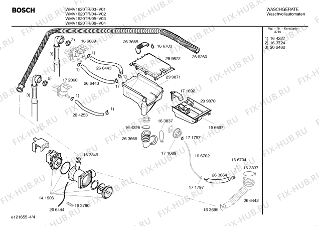 Схема №2 WMV1620TR с изображением Соединение для стиралки Bosch 00171785