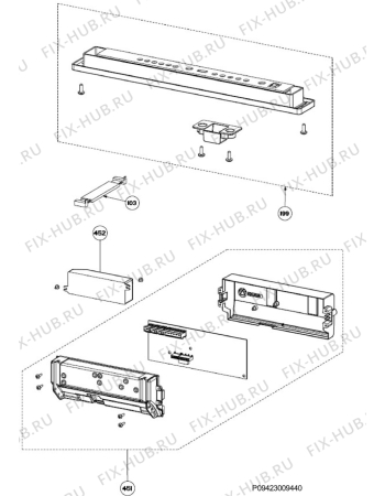 Взрыв-схема вытяжки Aeg X69453BV0 - Схема узла Command panel 037
