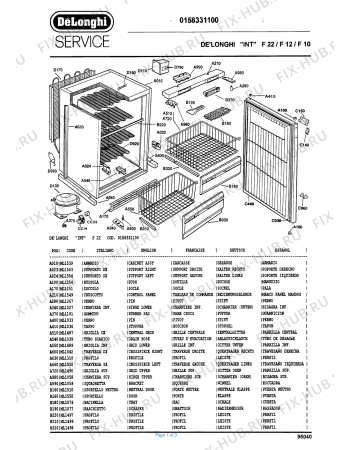 Схема №1 F 12 с изображением Другое для холодильника DELONGHI ML1489