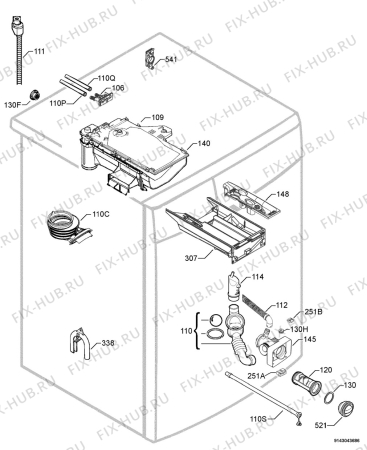 Взрыв-схема стиральной машины Electrolux EWF10277W - Схема узла Hydraulic System 272