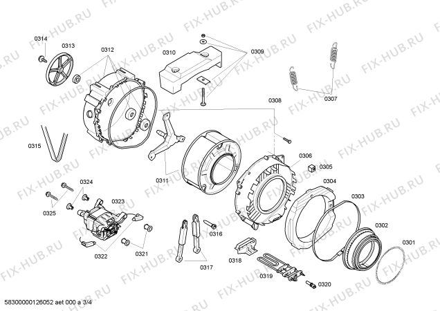 Взрыв-схема стиральной машины Bosch WLF16460TI - Схема узла 03