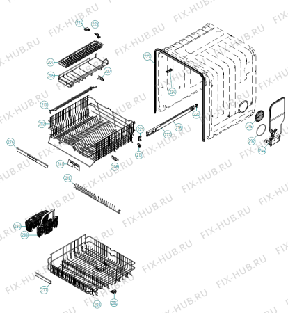 Взрыв-схема посудомоечной машины Gorenje D5534 FI JP   -Titanium (900004548, DW90.2) - Схема узла 02