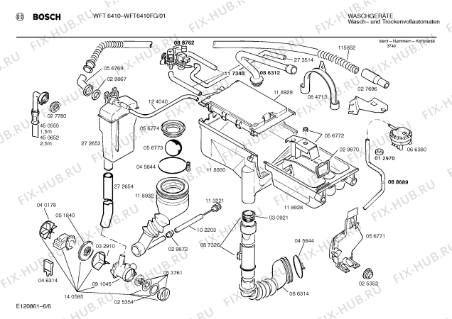 Взрыв-схема стиральной машины Bosch WFT6410FG WFT6410 - Схема узла 06