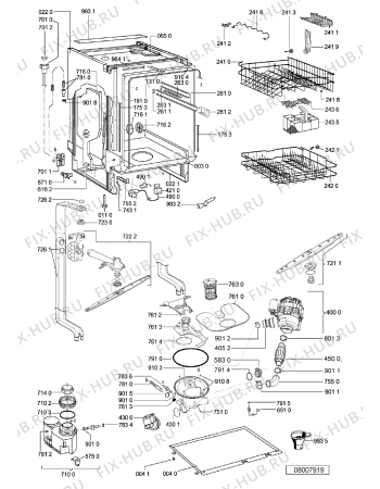 Схема №1 ADL 448/1 с изображением Панель для посудомойки Whirlpool 480140101312