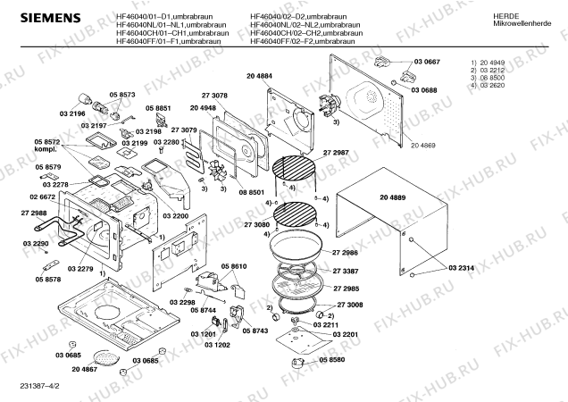 Схема №2 HF46040NL с изображением Модуль для свч печи Siemens 00092291