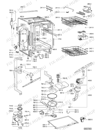 Схема №1 ADGR 9406 с изображением Панель для посудомойки Whirlpool 480140102253