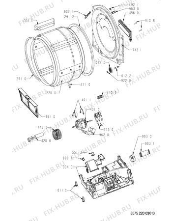 Взрыв-схема сушильной машины Whirlpool AWZ 2202 - Схема узла