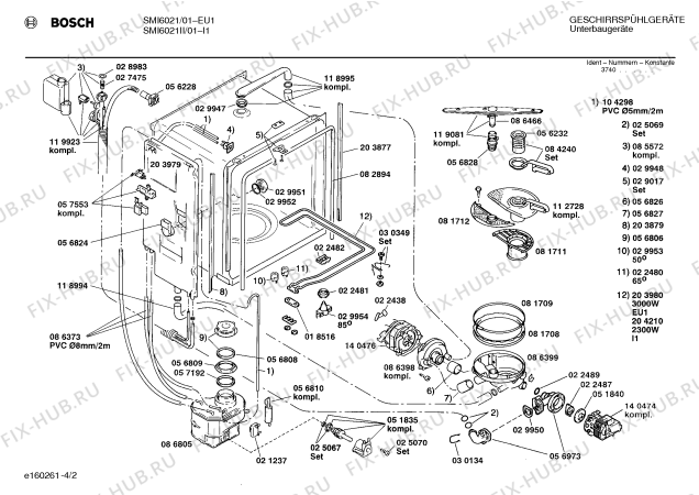 Взрыв-схема посудомоечной машины Bosch SMI6021II SMI6021 - Схема узла 02