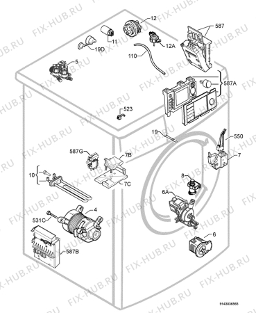 Взрыв-схема стиральной машины Aeg Electrolux LL1822 - Схема узла Electrical equipment 268