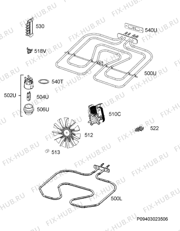 Взрыв-схема плиты (духовки) Electrolux EKC95430MK - Схема узла Electrical equipment